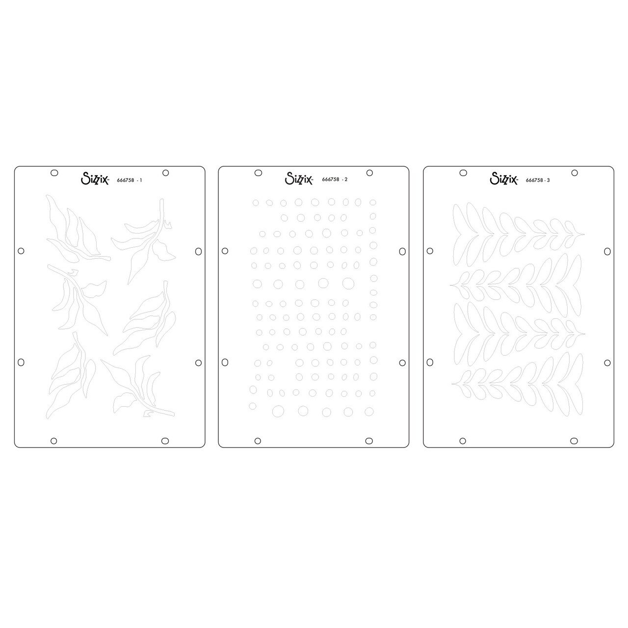 Sizzix Clear Stamp Set 6/Pkg W/Stencils 3/Pkg By Cat Kerr-The Visiter